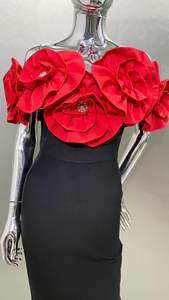 AL1804 Chic Sexy <span class=keywords><strong>robe</strong></span> de soirée pour les femmes moderne 2024 chaud 3D <span class=keywords><strong>grande</strong></span> fleur dentelle hors épaule <span class=keywords><strong>grande</strong></span> <span class=keywords><strong>taille</strong></span> <span class=keywords><strong>robe</strong></span> de soirée à la mode - Product Image 6