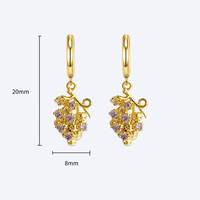 Trendy Europese Amerikaanse stijl fruit-thema oorringen - koper zirkoon dames sieraden - gouden grensoverschrijdende kleurbehoud