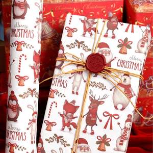 2025 Factory Disposable Coated Silicone Virgin <b>Christmas</b> Gift <b>Wrapping</b> <b>Paper</b> 70x95cm Packaging - Product Image 2