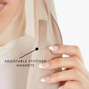 موضة جديدة حجاب شيفون كوري فاخر فوري مع مغناطيس مدمج مخيط بغطاء إنيركاب للنساء المسلمات - Product Image 4