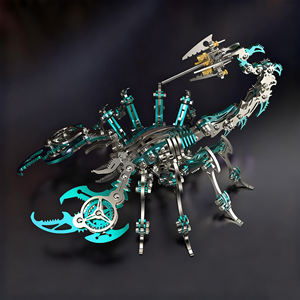 Artisanat métallique de décoration intérieure en gros, puzzle mécanique de précision en acier inoxydable assemblé en 3D, simulation de scorpion - Product Image 3