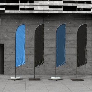 Drapeau publicitaire extérieur personnalisé imprimé, à base d'eau, en métal, style plume, promotionnel, géant, avec mât en fibre de verre - Product Image 5