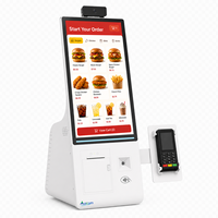 Terminal de point de vente intelligent 21,5 pouces tout-en-un, kiosque en libre-service avec imprimante thermique et lecteur de codes-barres 1D 2D OEM ODM