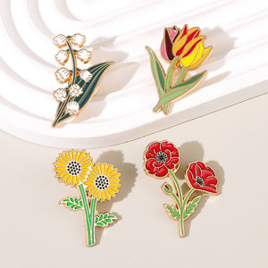 Broches en gros, fournisseur d'usine, broche en métal en forme de plante en pot, broche de revers en émail doux et dur personnalisée pour les vêtements des femmes - Product Image 6