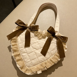 工厂 OEM ODM 泡泡心形手提包 Weydy Bag 批发 <span class=keywords><strong>2026</strong></span> 新款女式花边装饰蓬松绗缝单肩包 - Product Image 4