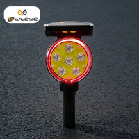 Balise solaire haute puissance à 16 LED en ABS/PC avec clignotement alternatif/synchronisé pour une visibilité maximale, lumière d'avertissement pour cône de signalisation