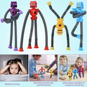 Nouveau jouet robot électrique amusant à ventouse télescopique, anti-stress, flexible et pliable, multicolore, pour les 5-13 ans - Product Image 1