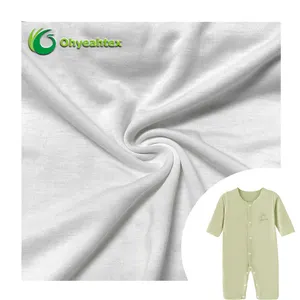 Gots Certified Knitted 180gsm 67% Bamboo 28% Organic Cotton 5% Spandex Jersey Fabric For Baby Clothes