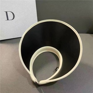 Chapeau de soleil en paille noir en vinyle à visière ouverte, protection UV estivale, pour cueillir le thé, pour femme adulte - Product Image 3