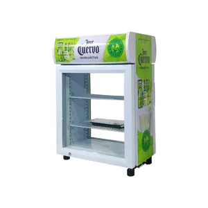 Meisda 35l porta frontal e traseira de vidro, porta de vidro aberto comida bebida display mini geladeira