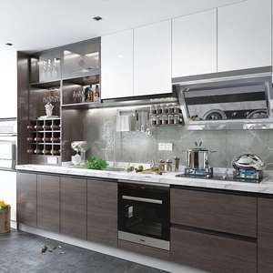 Luxury Solid Wood Framed Frameless Modern Modular <b>Kitchen</b> Cabinet Storage Set Multi-Functional Design Easy Installation for Home - Product Image 2