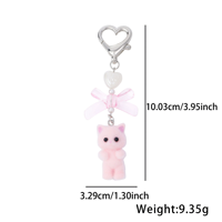 Mignon Kitty Porte-clés Fuzzy Chat Décor Cadeaux Y2K Coeur Arc Pendentif Femmes Filles Kawaii Chat Sac Charme