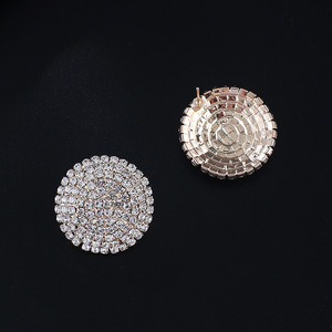 Nouvelles Boucles d'oreilles tendance japonaises et coréennes, chaîne griffe, entièrement serties de diamants, cercle multicouche, en alliage, fabrication en gros E672 - Product Image 2