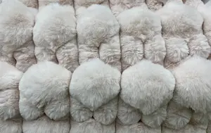 Fluffy Comfortable Jacquard Spandex Stretch Fabric Rabbit Faux Fur Fabric For Throw Blanket/Coat/Shawl