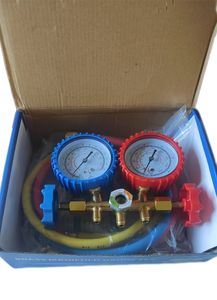 HVAC <span class=keywords><strong>AC</strong></span> <span class=keywords><strong>Manifold</strong></span> Gauge Set com Válvulas De Latão Mangueiras Nova Refrigeração Troca De Calor Peças para Gás/Uso Elétrico - Product Image 3