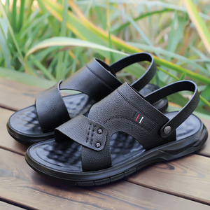 Sandalias Cruzadas para Hombre, Punta Abierta, Parte Superior de PU, Suela de Goma Antideslizante, Zapatos Casuales de Verano - Product Image 2