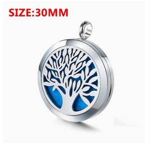 Aromatherapy Essential Oil Diffuser Necklace Tree of <b>Life</b> Pattern 316 Stainless Steel Locket Pendant - Product Image 3