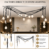 Lustre linéaire moderne à 15 lumières, suspension en forme de goutte d'eau pour table à manger, îlot de cuisine, réception d'hôtel et restaurant