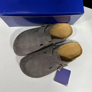 Mules en cuir suédé de vache de qualité supérieure avec soutien de la voûte plantaire et semelle <span class=keywords><strong>orthopédique</strong></span> en liège, chaussures de marche tendance, logo personnalisé, prix de gros - Product Image 4