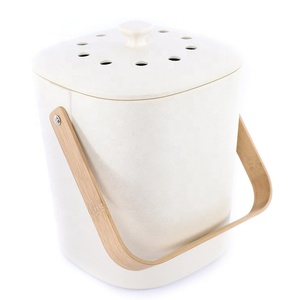 2022 New Arrival Bamboo Fiber Food Composter Countertop Compost Bin for Kitchen