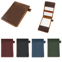 Dompet Buku Skor Golf Kulit Asli Portabel dengan Kantung Pena, Tempat Buku Yardage untuk Luar Ruangan