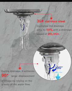 Siphon de sol carré en acier inoxydable de 100 mm anti-odeur pour piscine, grille de drainage de sol, siphon d'évier - Product Image 6