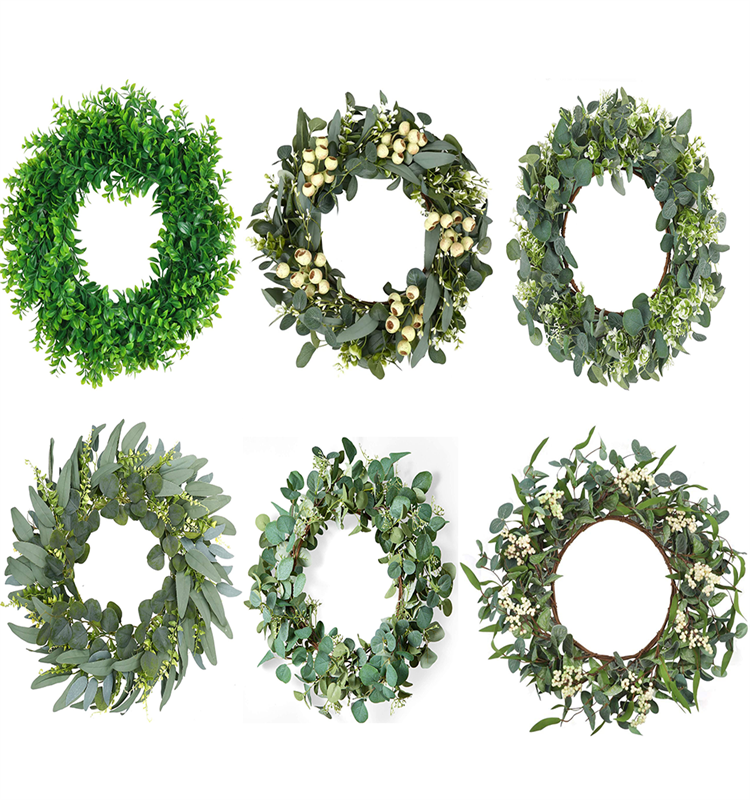 19inch Artificial Lavender Wreath for Front Door Farmhouse  Wall Window Indoor Outdoor Decor