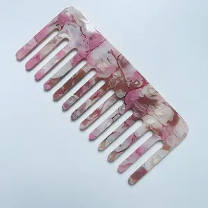 Wholesale Fashion Hair Comb Marble Wide Tooth Comb Geographic Small Acetate Hair Comb