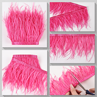 Frange de plumes d'autruche personnalisable en gros, 6-20 cm, pour couture, robes, costumes, décorations de mariage et de fête