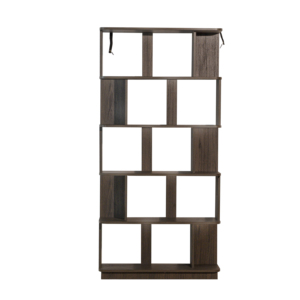 Étagère à livres moderne en MDF brun foncé à 5 niveaux, étagère de rangement ouverte à combinaison libre pour une utilisation intérieure - Product Image 6