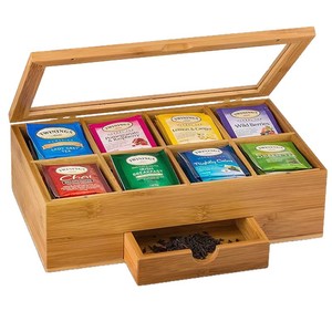 Caja de Almacenamiento de Té de Bambú con Compartimentos, Rectangular, Hecha a Mano, Caja de Regalo Artesanal - Product Image 5