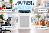 Purificateur d'air Vansu H13 True HEPA pour la maison et les animaux domestiques, capteur PM2.5, filtre à charbon actif, aromathérapie, élimine les odeurs d'animaux, la poussière et les allergènes