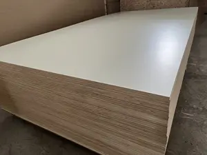 1220mmx2440mm Modern Design High Grade Melamine Faced / Laminated Plywood Wood Grain White E0 For Furniture And Cabinets