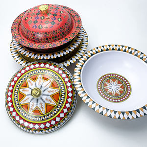 Piatto Rotondo Decorativo Indiano Economico e Colorato 20-40cm con Coperchio per Frutta e Dolci - Product Image 4