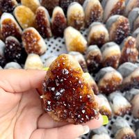 Mini spécimen minéral de géode de cluster de citrine brésilienne artisanat fait à la main à vendre