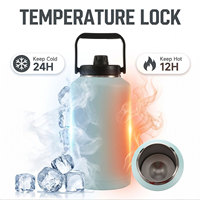 Growler isotherme chaud/froid en acier inoxydable de 64 oz, double paroi, sans BPA, gourde portable pour brassage maison et camping