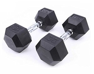 Toptan spor ekipmanları kauçuk Hex Dumbells ağırlıkları Set 20kg 50kg Hex kauçuk dambıl - Product Image 1