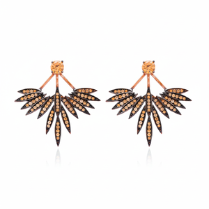 Pendientes de alas de Fénix de piedra citrina, venta al por mayor turca, pendiente de Plata de Ley 925 de doble cara, joyería fina - Product Image 2