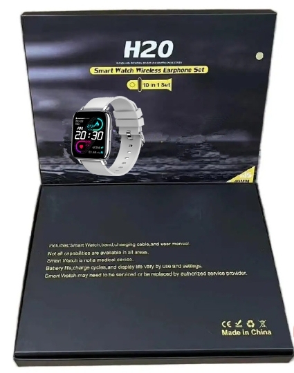 H20 7 Straps UK8 Digital Smart Bracelet Watch with Fitness Tracker Calendar & Compass Gift Set Includes Earbuds