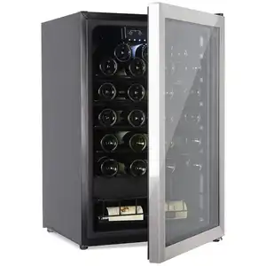 Mini balcão para vinho hck 130l, geladeira pequena com resfriador, porta de vidro para cerveja, chocolate, bebida, 44 garrafas, estabilidade de temperatura