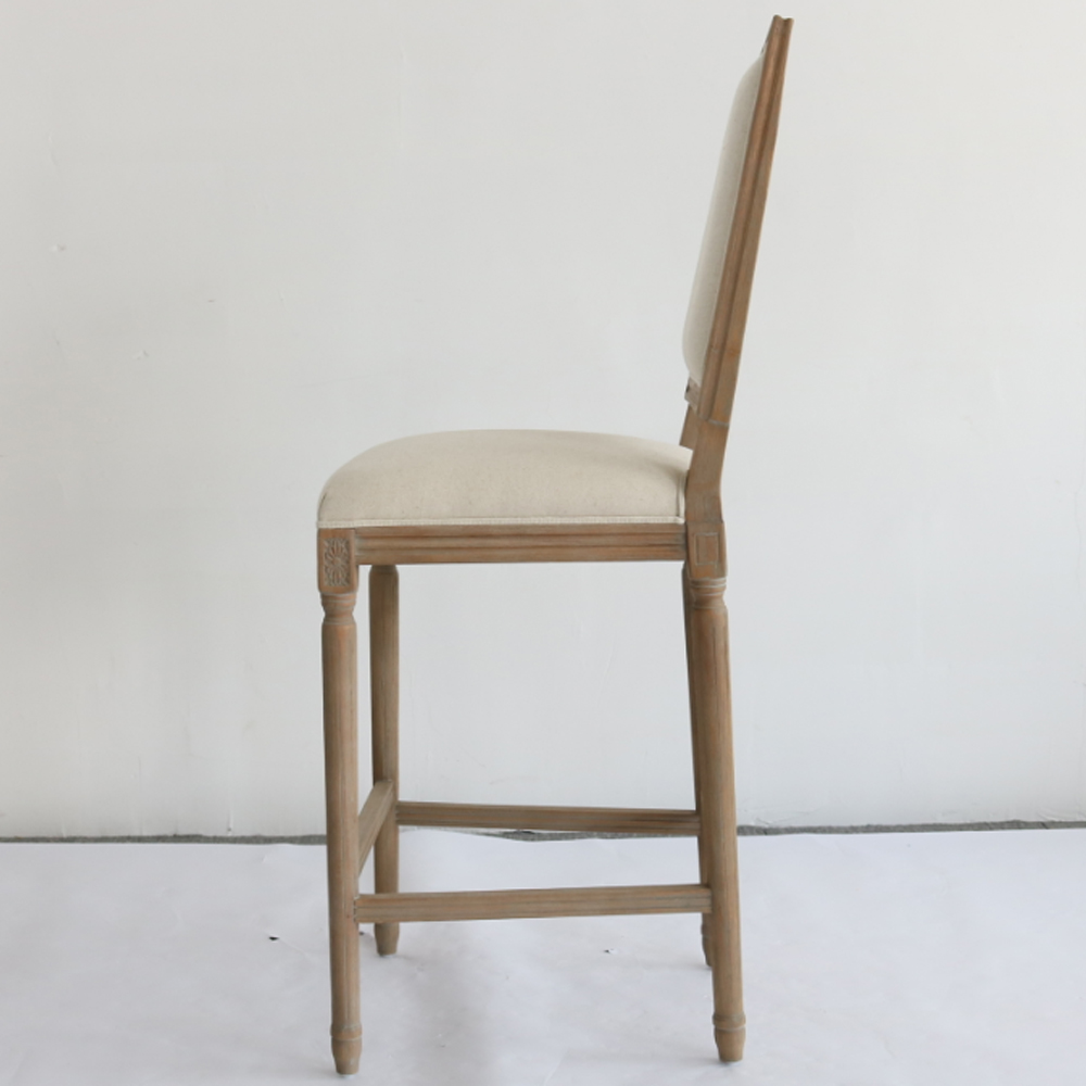 french country bar chair blue and white wood and brushed gold