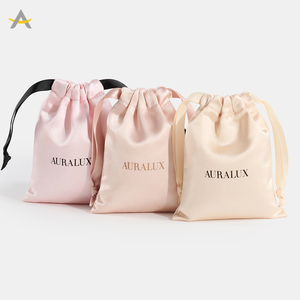 オーララックス カスタムロゴ入り巾着ネックレスペンダントリングイヤリングブレスレット包装ポーチ 高級サテンジュエリーバッグ - Product Image 5