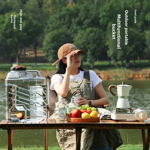 Seau de camping extérieur avec <span class=keywords><strong>robinet</strong></span>, qualité alimentaire, design carré portable, différentes tailles - Product Image 5