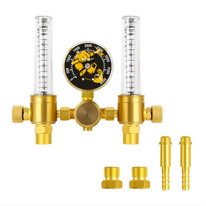 Regulador de argón de doble salida con caudalímetro y válvula CGA580 - Product Image 1