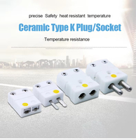 Conector Termoeléctrico de Cerámica Tipo K, Macho y Hembra, Blanco, NY-SHX/NHX-K-M/F, Resistente a Altas Temperaturas, Alta Resistencia, 5A 450V
