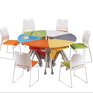 Vòng Nhựa Trường Bảng Và Ghế Cho Trường Tiểu Học Hình Lục Giác Gấp Bảng Với Ghế Ngồi - Product Image 4