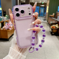 Étui de téléphone en TPU souple transparent de luxe, forme ovale, pour iPhone 18Pro 17 16 15 14 Plus 13 12 11 18 Pro Max, avec bracelet