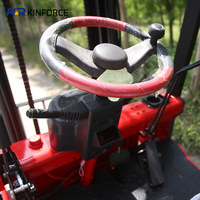 Forklift Kinforce Bersertifikasi CE, Tugas Berat, Penggerak Listrik, Tiang Dua Tingkat, Ban Solid, Penggeser Samping Hidrolik/Listrik Tahap Lima