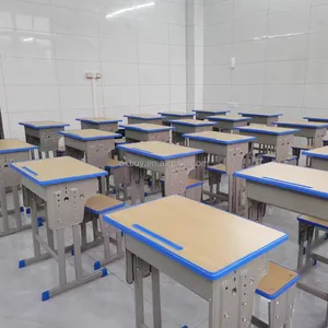 도매 하이 퀄리티 단일 금속 MDF 현대 편안한 강철 학생 교실 책상과 의자 학교 가구
