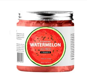 Wholesale red color watermelon sleep mask whitening moisturizing mask vitamin C peel off natural facial skin care mask for face